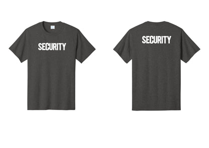 NYC Factory Men's Security Cotton T-Shirt - Front + Back - Dark Heather Grey