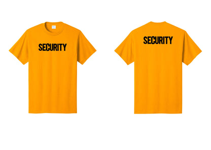 NYC Factory Men's Security Cotton T-Shirt - Front + Back - Gold