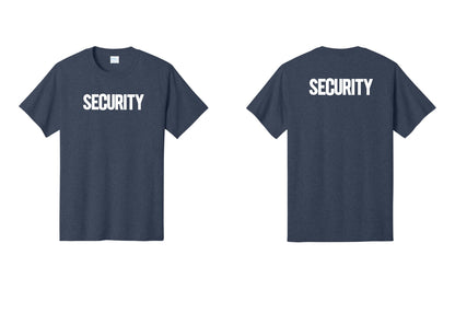 NYC Factory Men's Security Cotton T-Shirt - Front + Back - Heather Navy