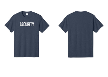 NYC Factory Men's Security Cotton T-Shirt - Front Only - Heather Navy