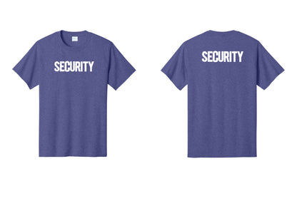NYC Factory Men's Security Cotton T-Shirt - Front + Back - Heather Purple