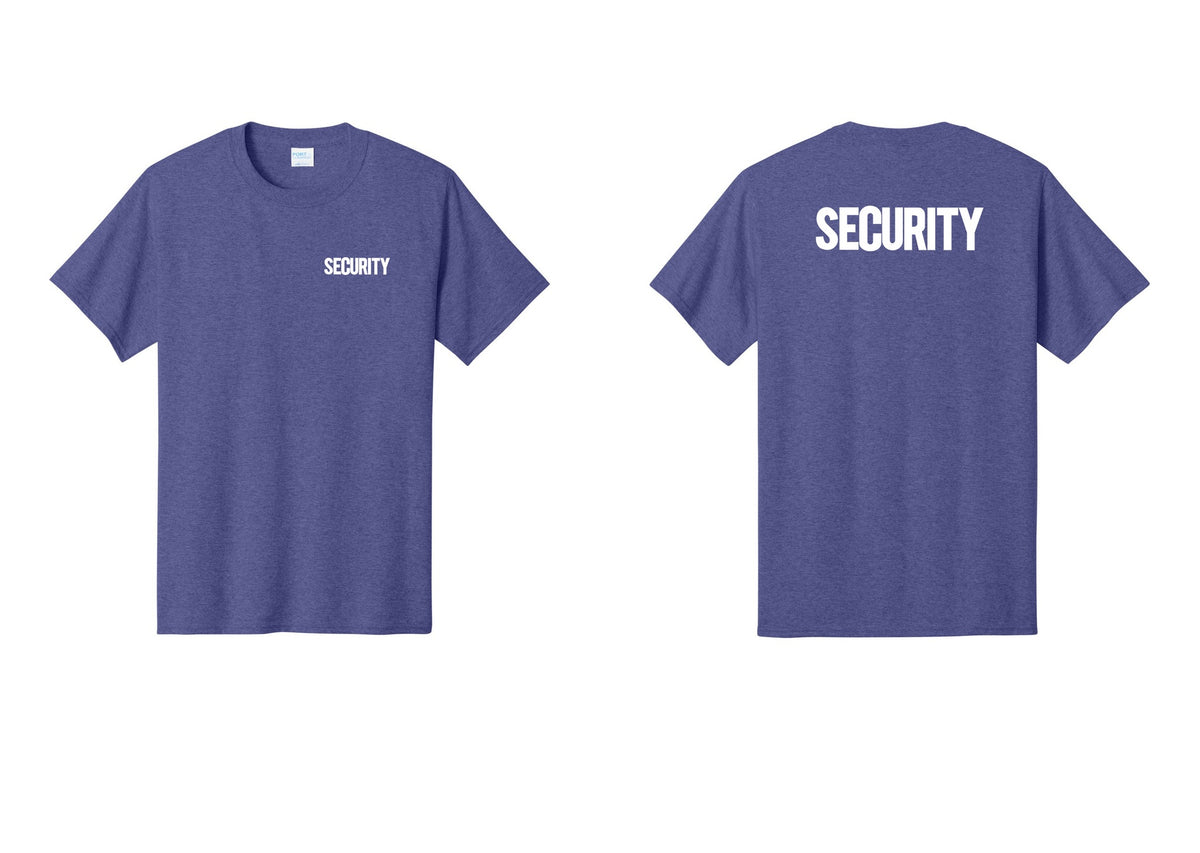 NYC Factory Men's Security Cotton T-Shirt - Chest + Back - Heather Purple