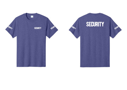 NYC Factory Men's Security Cotton T-Shirt - Chest + Back + Security Sleeves - Heather Purple