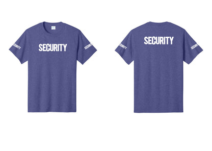 NYC Factory Men's Security Cotton T-Shirt - Front + Back + Security Sleeves - Heather Purple