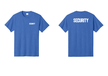 NYC Factory Men's Security Cotton T-Shirt - Chest + Back - Heather Royal