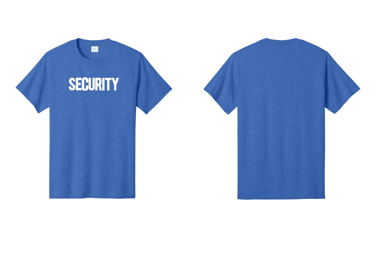 NYC Factory Men's Security Cotton T-Shirt - Front Only - Heather Royal