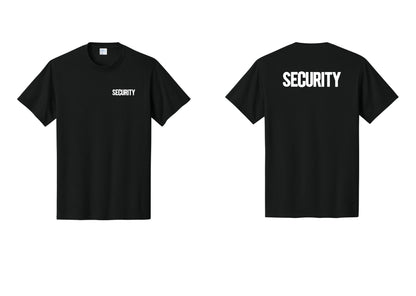 NYC Factory Men's Security Cotton T-Shirt - Chest + Back - Black