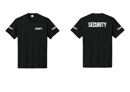 NYC Factory Men's Security Cotton T-Shirt - Chest + Back + Security Sleeves - Black
