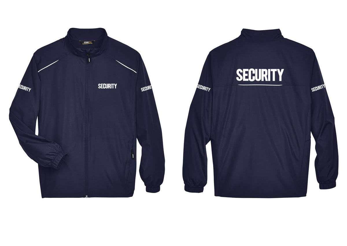 NYC Factory Security Reflective Lightweight Jacket (Bold) - Chest + Back + Security Sleeves - Classic Navy