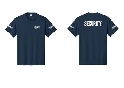 NYC Factory Men's Security Cotton T-Shirt - Chest + Back + Security Sleeves - Navy