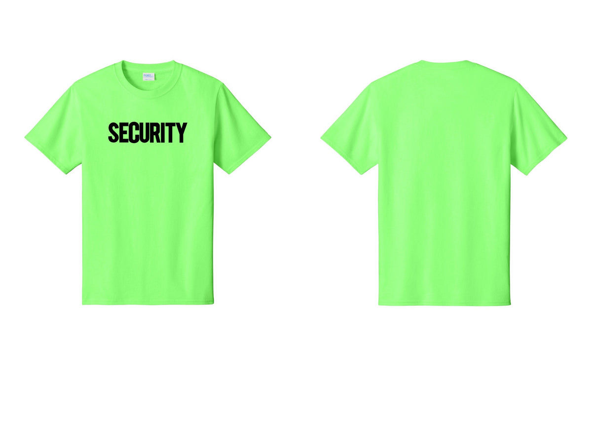 NYC Factory Men's Security Cotton T-Shirt - Front Only - Neon Green