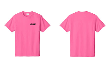 NYC Factory Men's Security Cotton T-Shirt - Chest Only - Neon Pink