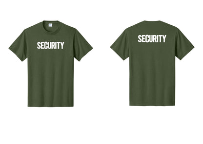 NYC Factory Men's Security Cotton T-Shirt - Front + Back - Olive