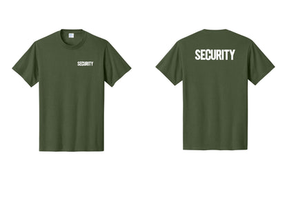 NYC Factory Men's Security Cotton T-Shirt - Chest + Back - Olive