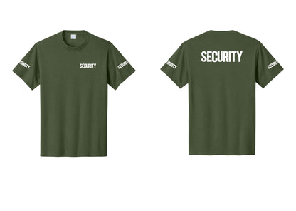 NYC Factory Men's Security Cotton T-Shirt - Chest + Back + Security Sleeves - Olive