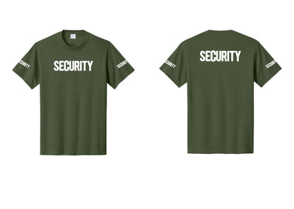 NYC Factory Men's Security Cotton T-Shirt - Front + Back + Security Sleeves - Olive
