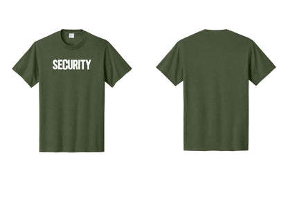 NYC Factory Men's Security Cotton T-Shirt - Front Only - Olive