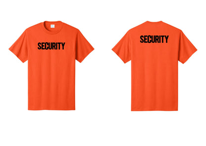 NYC Factory Men's Security Cotton T-Shirt - Front + Back - Orange