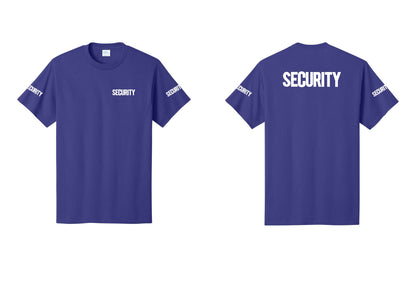 NYC Factory Men's Security Cotton T-Shirt - Chest + Back + Security Sleeves - Purple