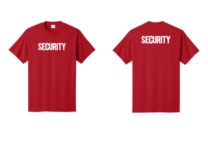 NYC Factory Men's Security Cotton T-Shirt - Front + Back - Red