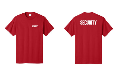 NYC Factory Men's Security Cotton T-Shirt - Chest + Back - Red