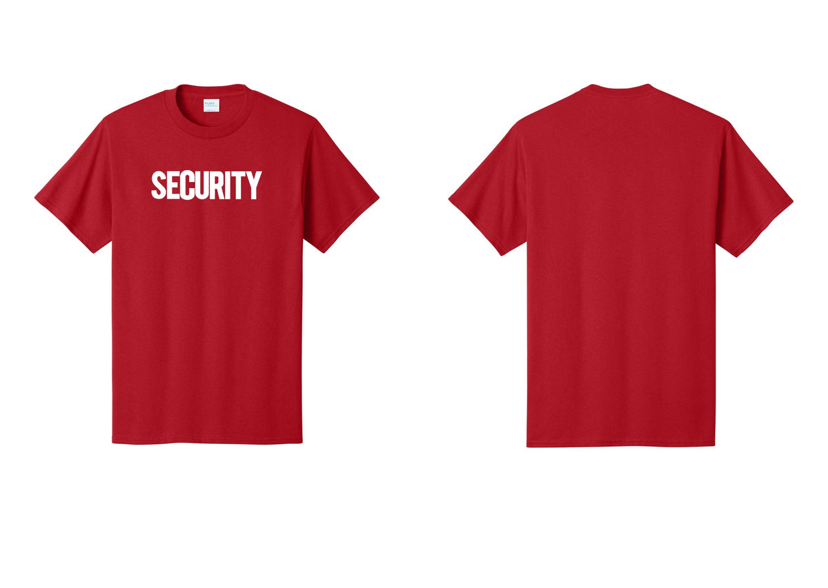 NYC Factory Men's Security Cotton T-Shirt - Front Only - Red