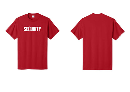 NYC Factory Men's Security Cotton T-Shirt - Front Only - Red