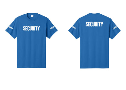 NYC Factory Men's Security Cotton T-Shirt - Front + Back + Security Sleeves - Royal