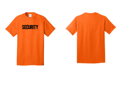 NYC Factory Men's Security Cotton T-Shirt - Front Only - Safety Orange