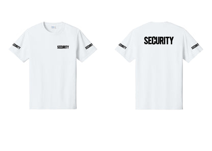 NYC Factory Men's Security Cotton T-Shirt - Chest + Back + Security Sleeves - White