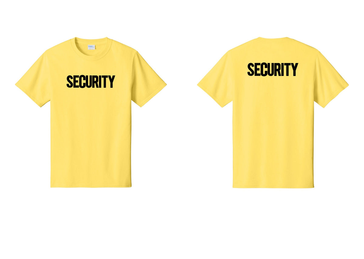 NYC Factory Men's Security Cotton T-Shirt - Front + Back - Yellow