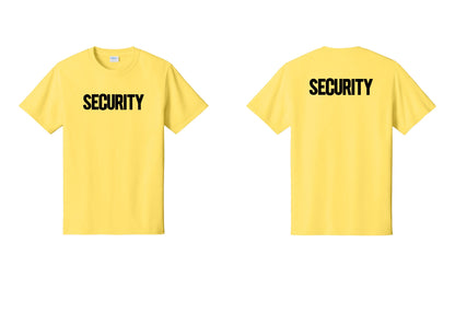 NYC Factory Men's Security Cotton T-Shirt - Front + Back - Yellow