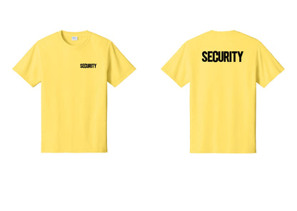 NYC Factory Men's Security Cotton T-Shirt - Chest + Back - Yellow