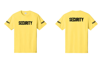 NYC Factory Men's Security Cotton T-Shirt - Front + Back + Security Sleeves - Yellow