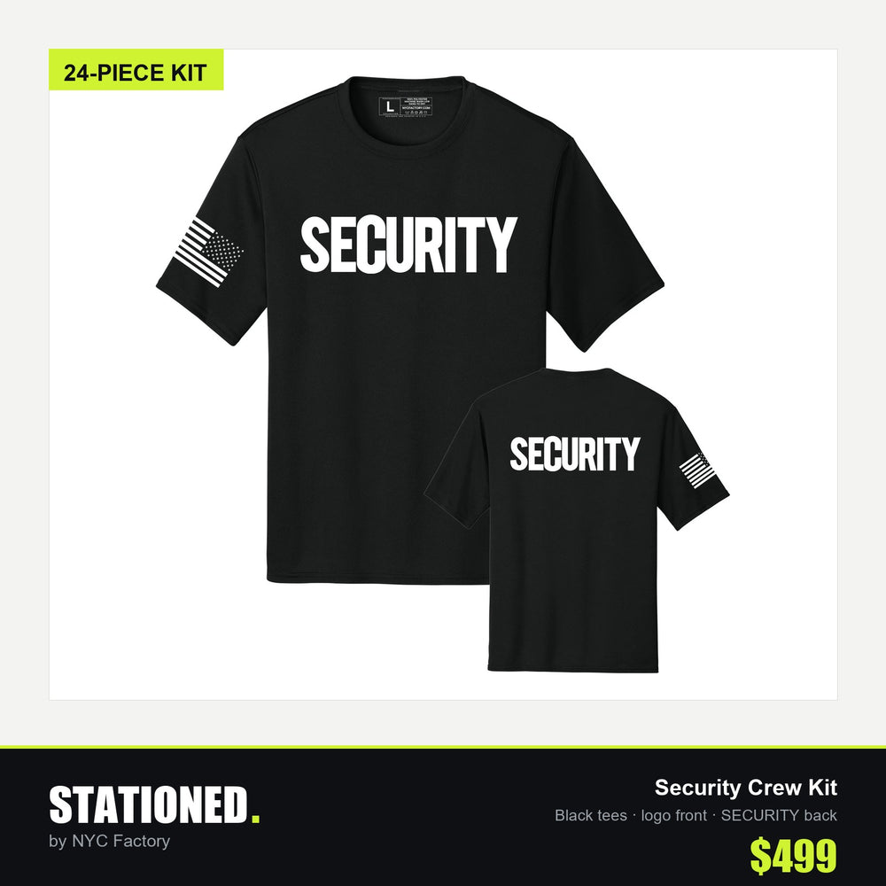 Security Crew Kit — 24 Custom Printed Security Tees