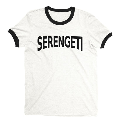 Serengeti National Park Ringer Tee Retro Style Men's T-Shirt - NYC Factory - White