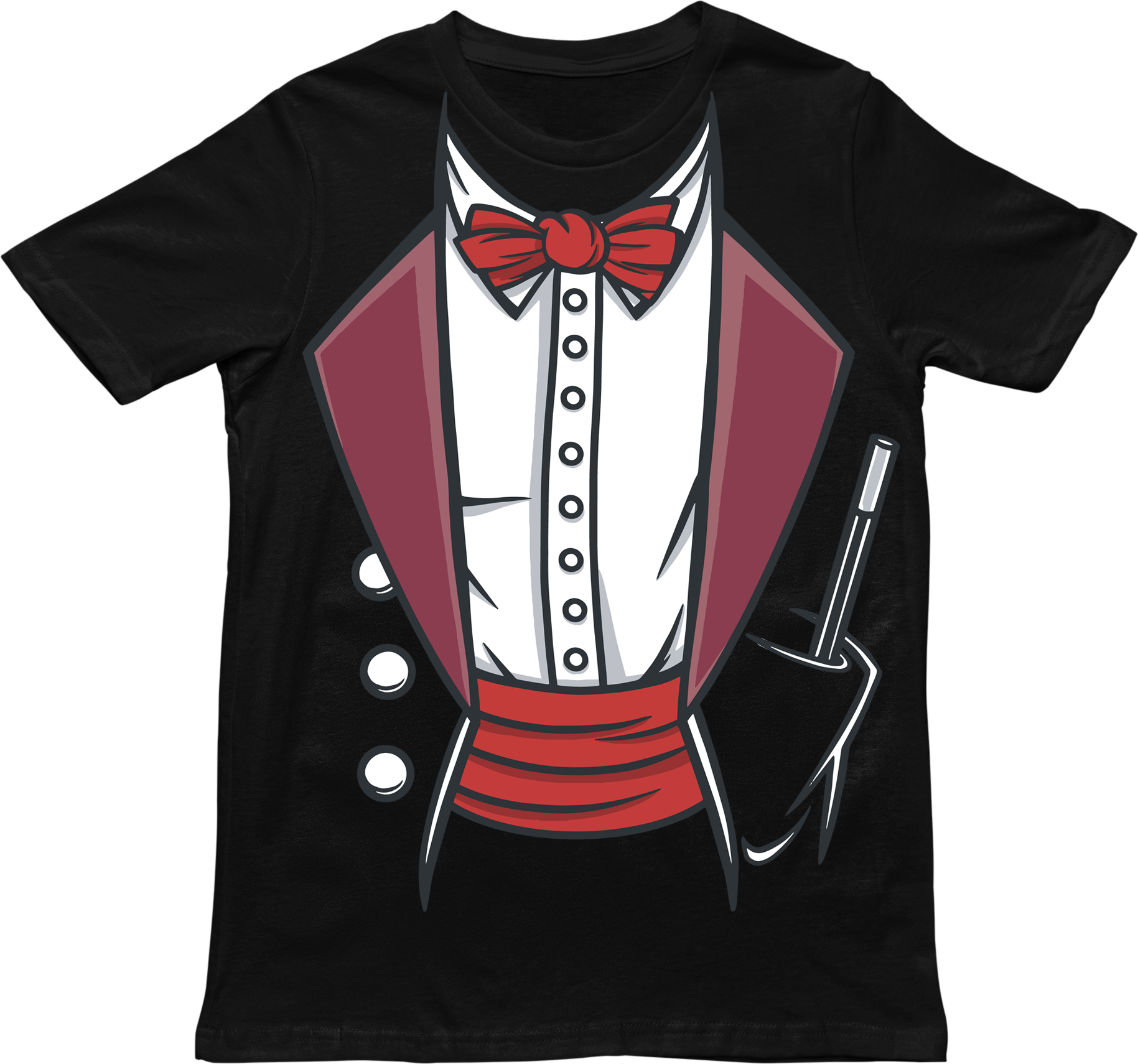 Men's Funny Magician Costume Tuxedo T-Shirt Black Tux Shirt