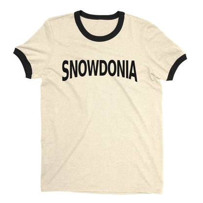 Snowdonia National Park Ringer Tee Retro Style Men's T-Shirt - NYC Factory - Natural