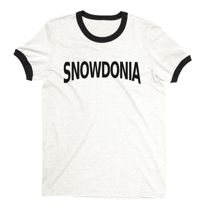 Snowdonia National Park Ringer Tee Retro Style Men's T-Shirt - NYC Factory - White