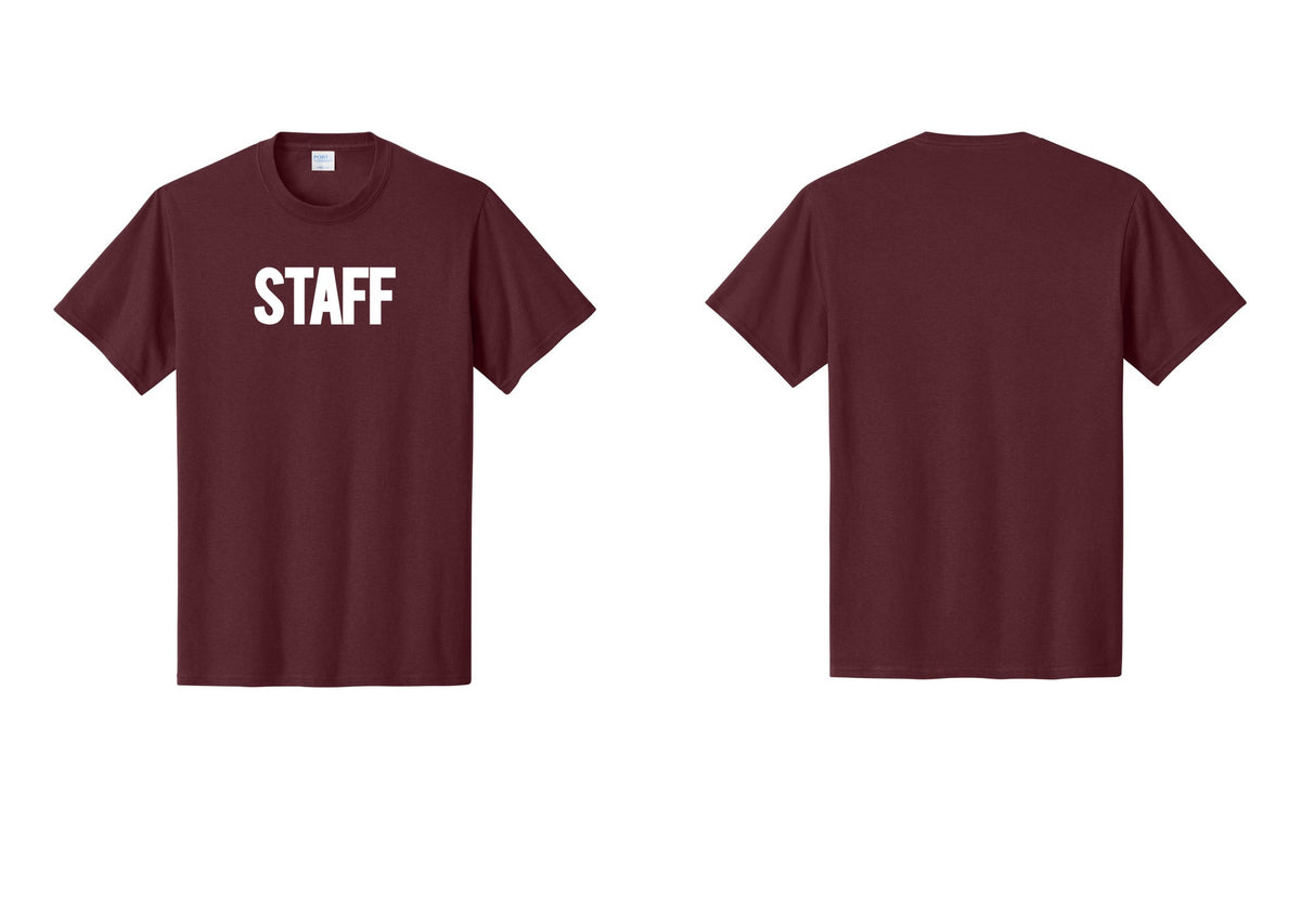 NYC Factory Staff T-Shirt, Bold Lettering - Front Only - Athletic Maroon