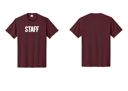 NYC Factory Staff T-Shirt, Bold Lettering - Front Only - Athletic Maroon