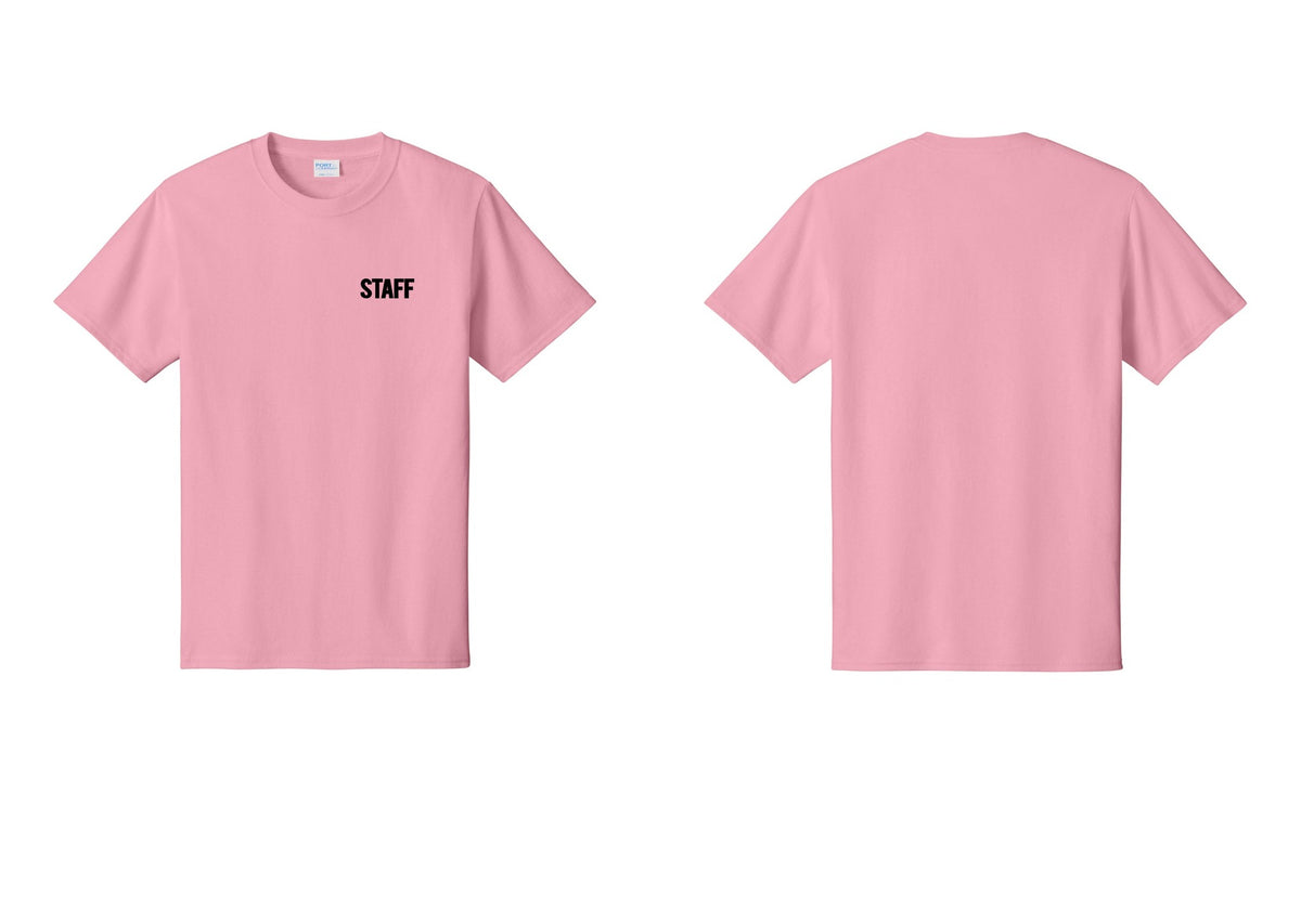 NYC Factory Staff T-Shirt, Bold Lettering - Chest Only - Candy Pink