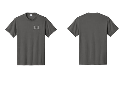 NYC Factory Custom Logo Staff T-Shirt, Bold Lettering - Your Logo Only - Charcoal
