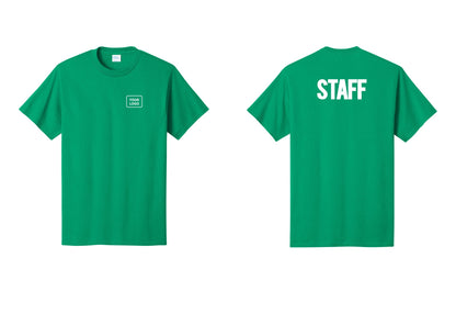 NYC Factory Custom Logo Staff T-Shirt, Bold Lettering - Your Logo + Back - Kelly