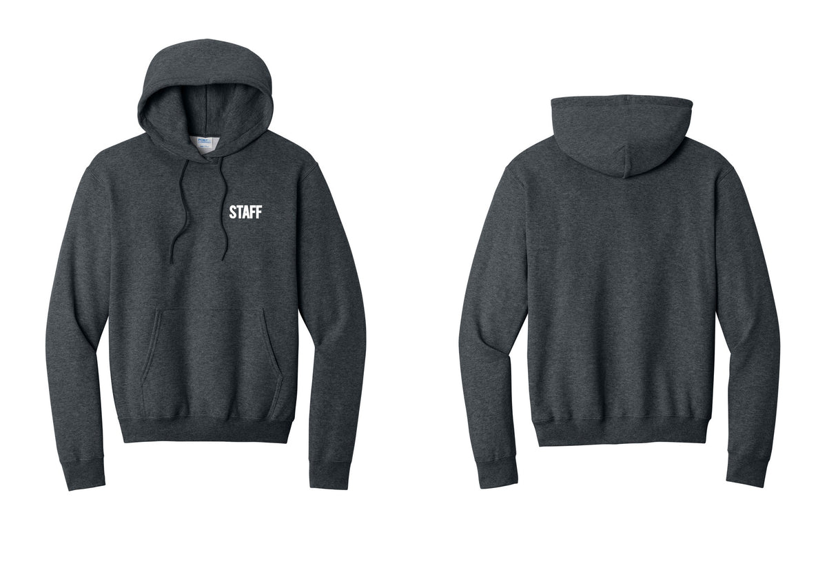 NYC Factory Staff Cotton Fleece Pullover Hoodie (Bold) - Chest Only - Dark Heather Grey