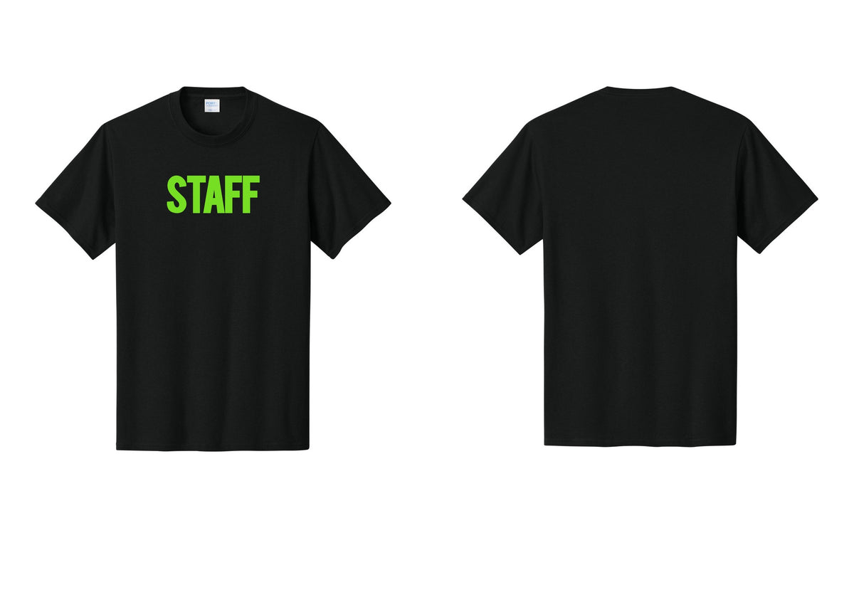 NYC Factory Staff T-Shirt, Bold Lettering - Front Only - Black / Neon