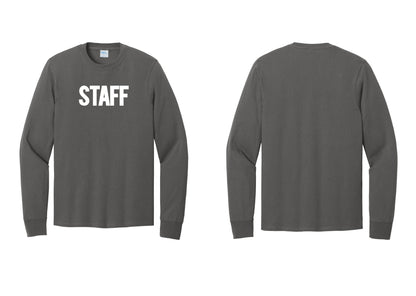 NYC Factory Staff Cotton Long Sleeve T-Shirt (Bold) - Front Only - Charcoal
