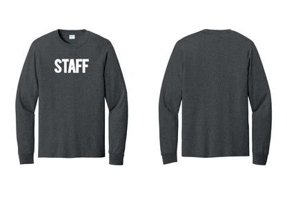 NYC Factory Staff Cotton Long Sleeve T-Shirt (Bold) - Front Only - Dark Heather Grey