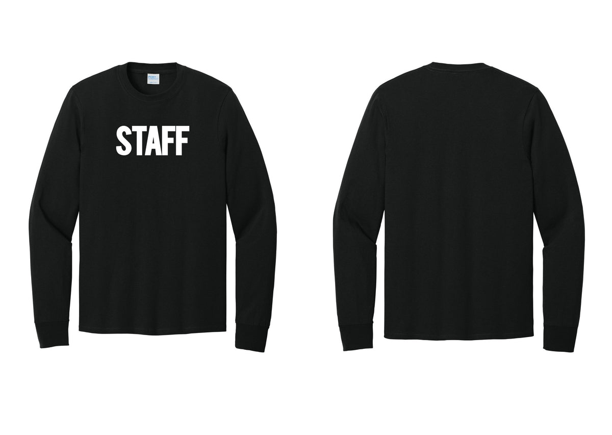 NYC Factory Staff Cotton Long Sleeve T-Shirt (Bold) - Front Only - Black