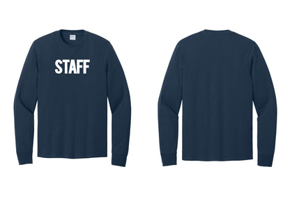 NYC Factory Staff Cotton Long Sleeve T-Shirt (Bold) - Front Only - Navy